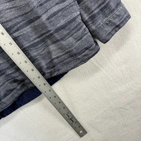 Zero Restriction Hoodie Men's Medium Blue Wave Pattern Snap Pebble Beach Golf - Picture 3 of 11